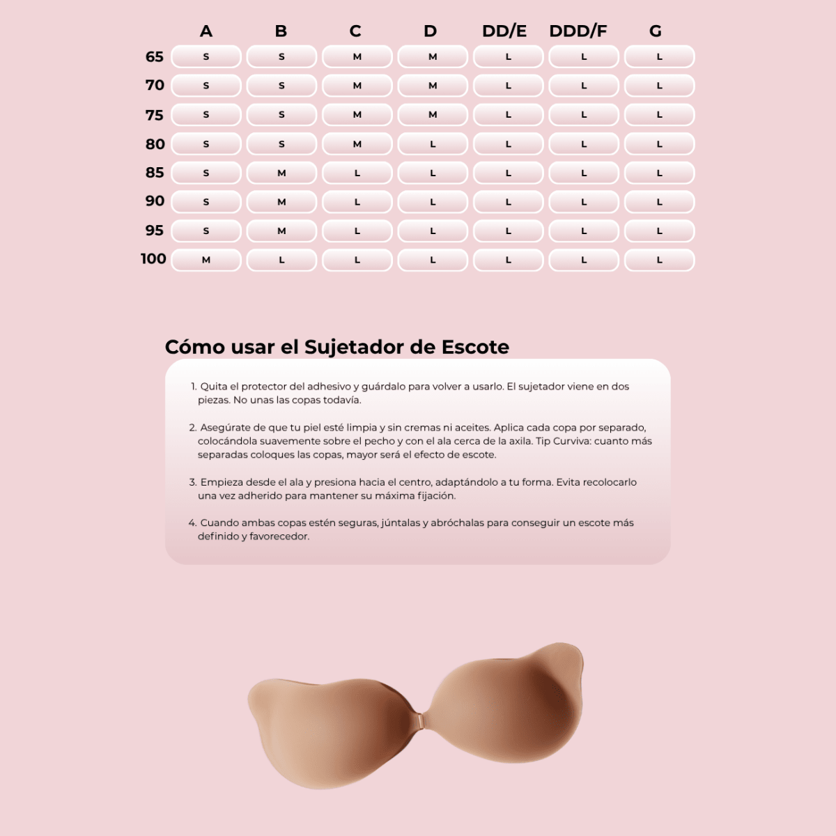 Sujetador de Escote con Adhesivo - Curviva